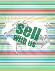 Poster - Sell with us word on digital screen