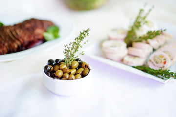 Wall Mural - Delicious olives served on a party or wedding reception