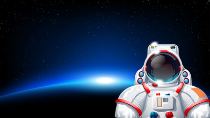Wall Mural - planet sun astronaut