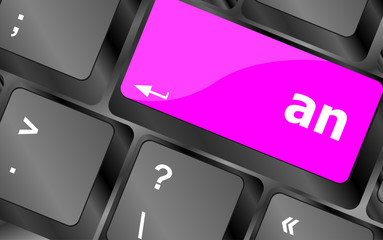 Poster - Keyboard with Enter button, an word on it