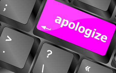 Poster - Keyboard with Enter button, apologize word on it