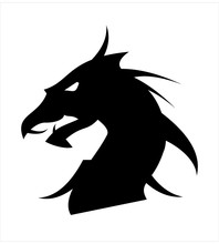 Dragon Head. Dragon Head Silhouette. Dragon Logo.