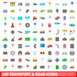 © ylivdesign - 100 transport and road icons set, cartoon style