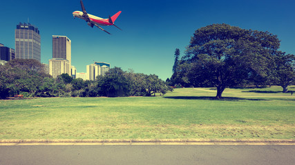 Poster - Sydney city architecture and modern air transport