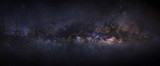 Fototapeta  - panorama milky way galaxy. Long exposure photograph.With grain
