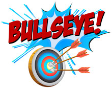 Bullseye With Arrows On Dartboard
