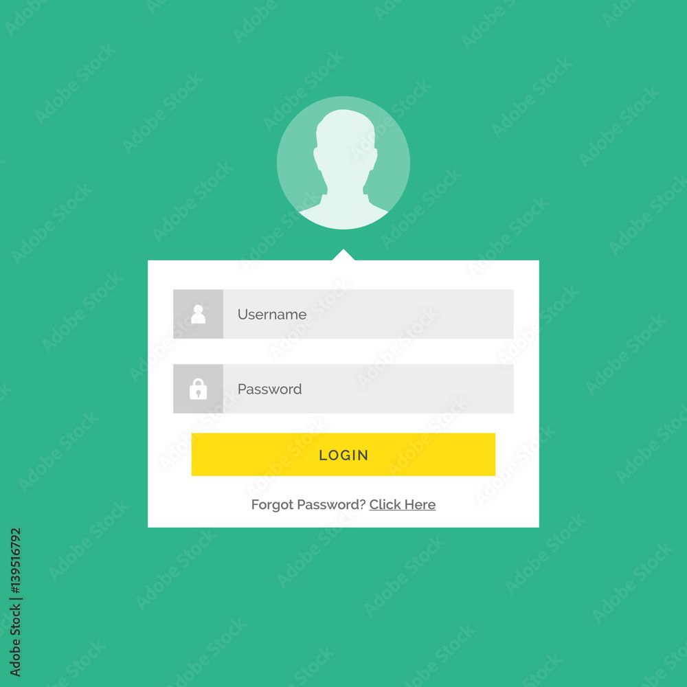 modern login user interface design with form submission details Stock ...