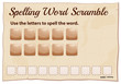 Spelling word scramble game template