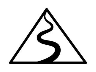 Tall mountain with hiking trail line art vector icon for outdoor apps and websites