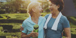 Senior Women Exercise Friendship Together