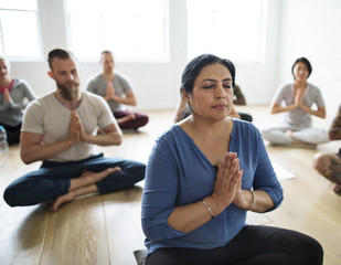 Wall Mural - Diversity People Exercise Class Relax Concept