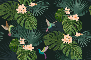 Plakat tropikalny kalifornia moda kwiat roślina