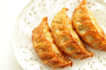 Chinese food, deep fried Gyoza dumpling