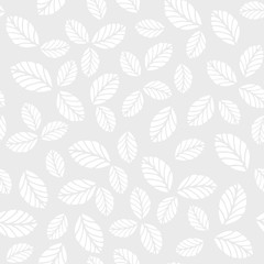 Wall Mural - Monochrome seamless vector pattern with leaves