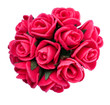 bouquet of red flower isolated, beautiful decoration,top view