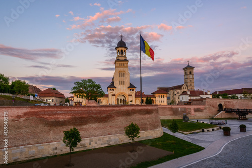 Plakat Fortyfikacje Alba Iulia po zachodzie słońca