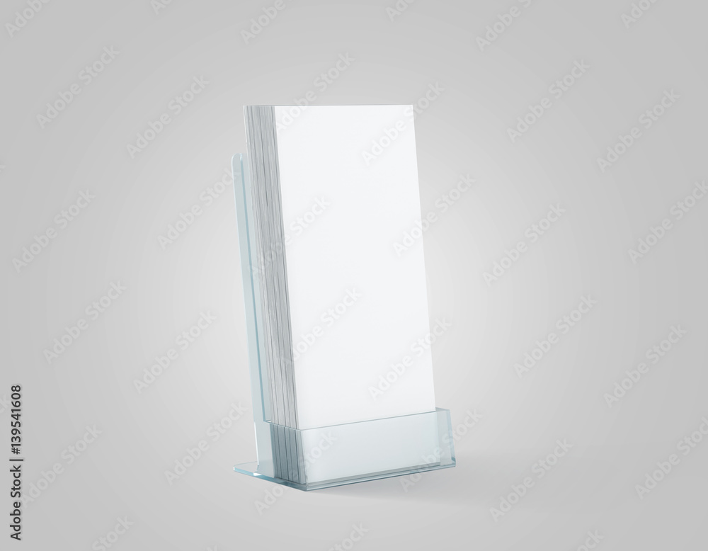 Download Blank White Flyers Stack Mockup In Glass Plastic Holder 3d Rendering Dl Fliers Mock Ups Stand In The Acrylic Box Brochure Template Holding In Transparent Plexiglass Pocket Booklets In Plastic Tray Wall
