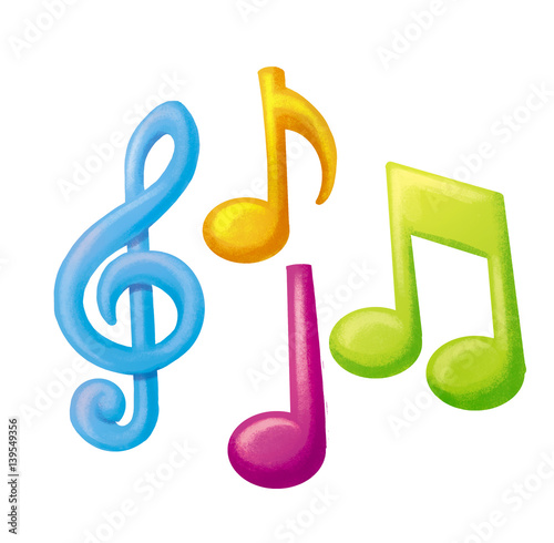 Notas Musicales De Colores Buy This Stock Illustration And