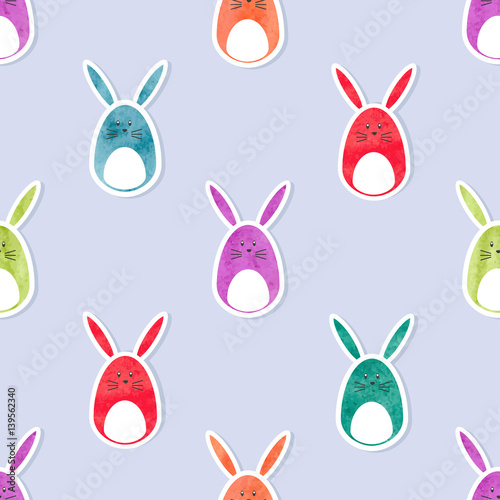 Easter pattern with cute bu...