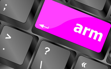 Poster - Keyboard with enter button, arm word on it