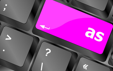 Poster - as button on computer keyboard key, notebook or laptop