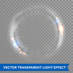 Wall Mural - Light lens flare vector effect transparent background