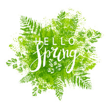 Spring Background With Green Leaves