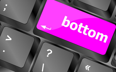 Poster - bottom word on computer pc keyboard key