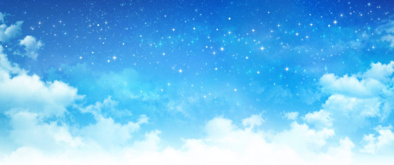 Wall Mural - falling night sky filled with stars