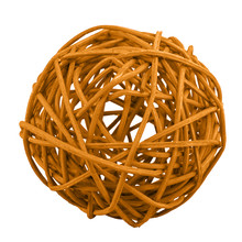 Wicker Ball Isolated On A White Background