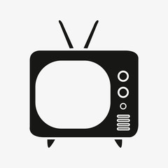 Poster - Tv icon in flat style isolated on white background. Television symbol for your web site design, logo, app.