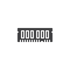RAM, random access memory icon vector, filled flat sign, solid pictogram isolated on white. Symbol, logo illustration. Pixel perfect