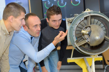 Aeronautical Engineers Testing Speed Of Propellers
