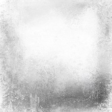 Old White Paper Background With Distressed Vintage Texture, Faded Peeling Gray Paint On Old Tin Or Silver Metal Design