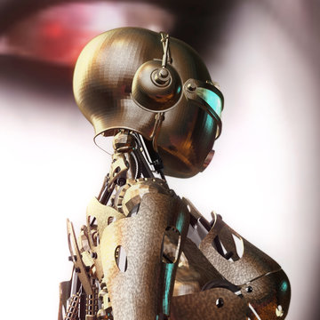 Digital 3D Illustration of a Fembot