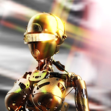 Digital 3D Illustration of a Fembot