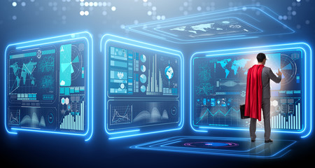Superhero in data management concept