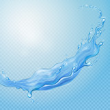 Fototapeta Łazienka -  Water background. Transparent water splash. Vector illustration.