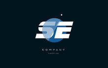 Se S E  Blue White Circle Big Font Alphabet Company Letter Logo