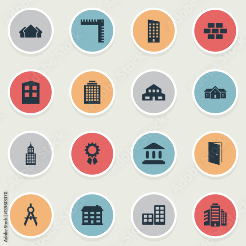 Vector Illustration Set Of Simple Structure Icons Elements Flat