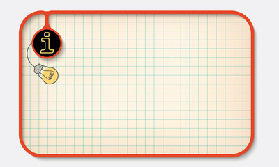 Poster - Text box for fill your text with graph paper and info symbol