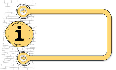 Poster - Yellow frame for text and hand written info mark