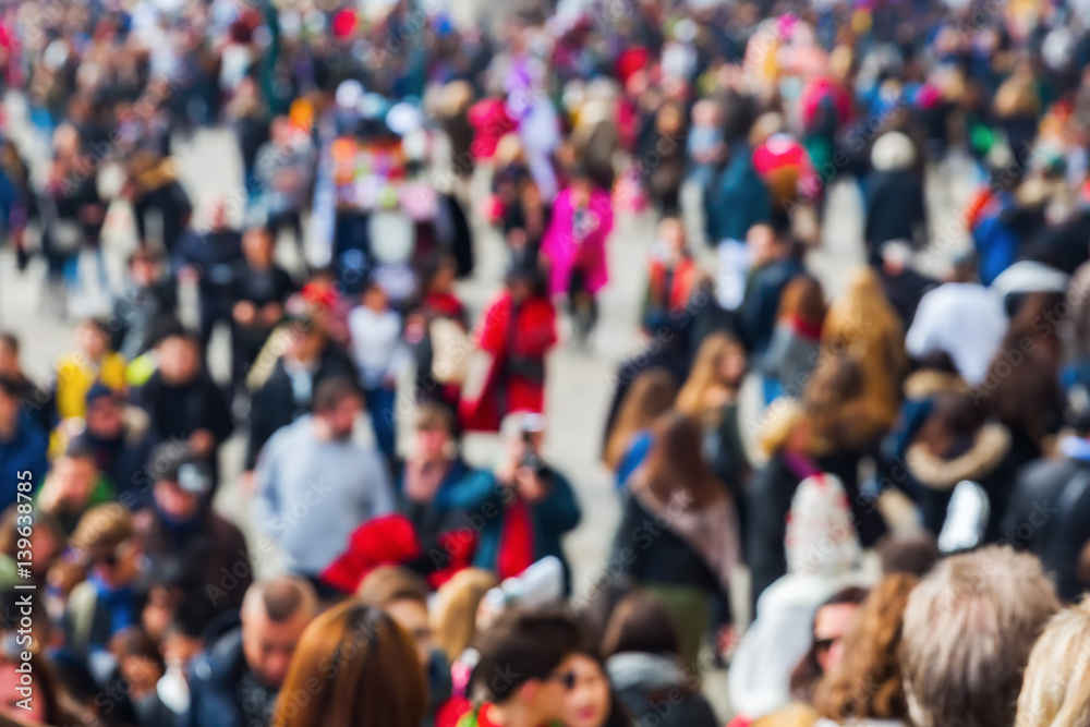top view of a crowd of people out of focus Stock Photo | Adobe Stock