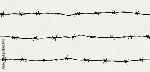 Fotografía Steel rusty barbwire seamless pattern