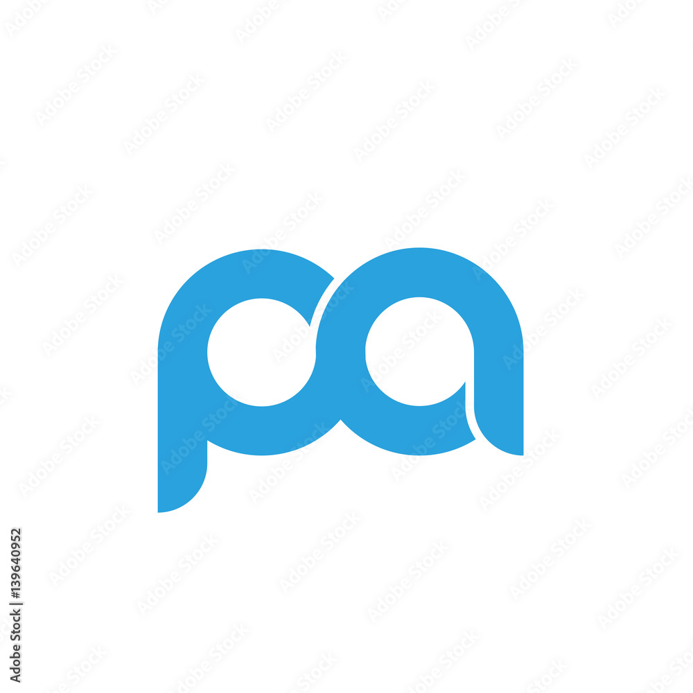 Initial letter pa modern linked circle round lowercase logo blue - obrazy, fototapety, plakaty 