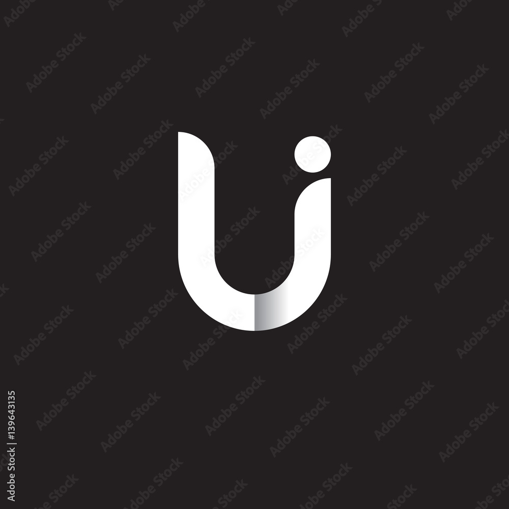 Initial lowercase letter li, linked circle rounded logo with shadow gradient, white color on black background - obrazy, fototapety, plakaty 