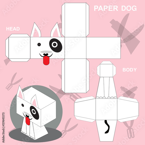 Dog paper craft template - Buy this stock vector and explore similar ...
