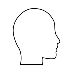 human head profile silhouette icon image vector illustration design