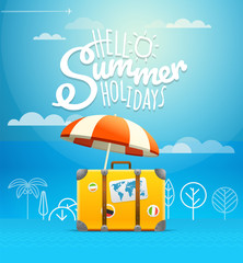 Poster - Travel bag vector illustration. Vacation concept