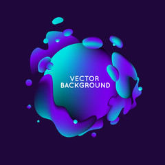 Vector design template with abstract fluid shapes